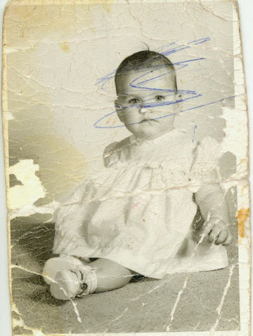 Original Heavily Damaged Picture Before Restoration
